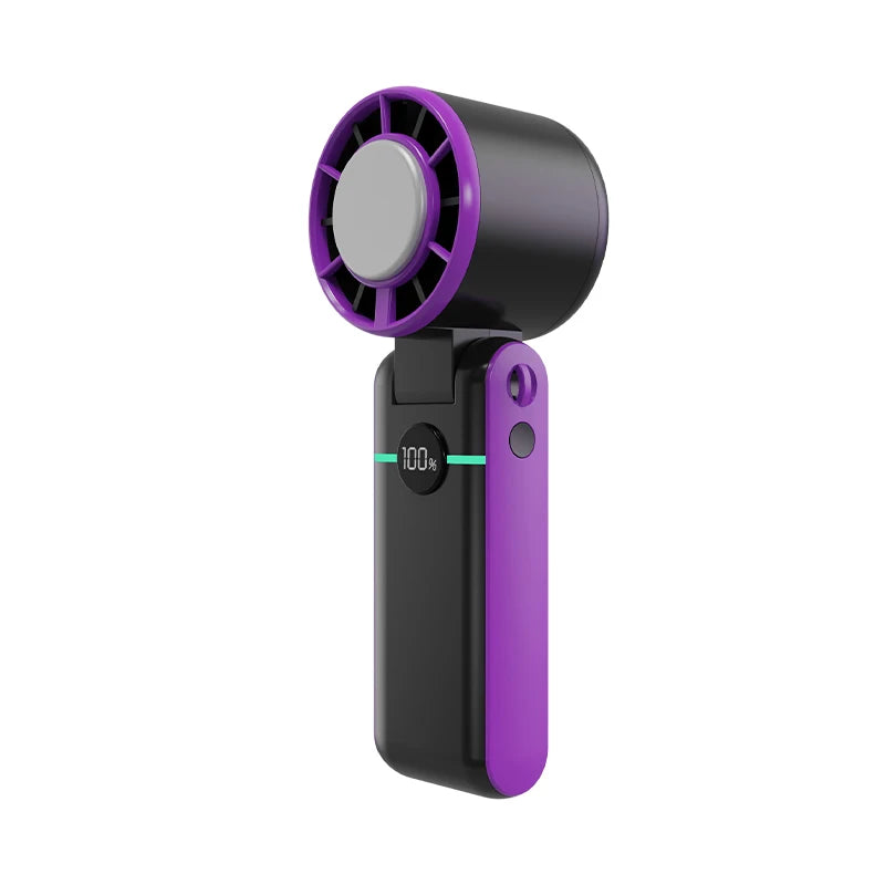 Foldable Turbo Fan with LED & 5 Speeds – USB Rechargeable