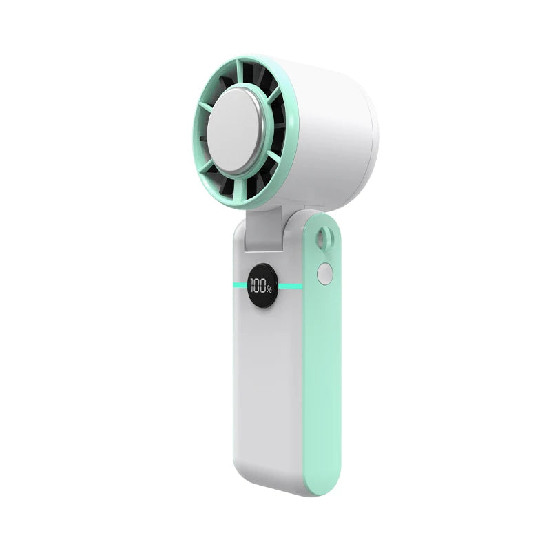 Foldable Turbo Fan with LED & 5 Speeds – USB Rechargeable