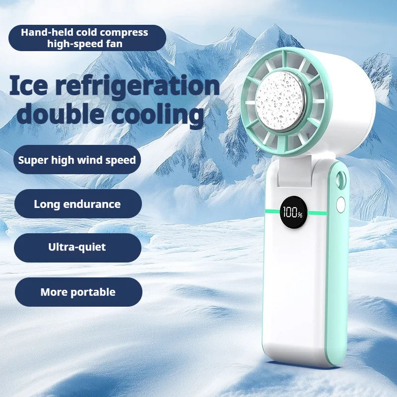 Foldable Turbo Fan with LED & 5 Speeds – USB Rechargeable
