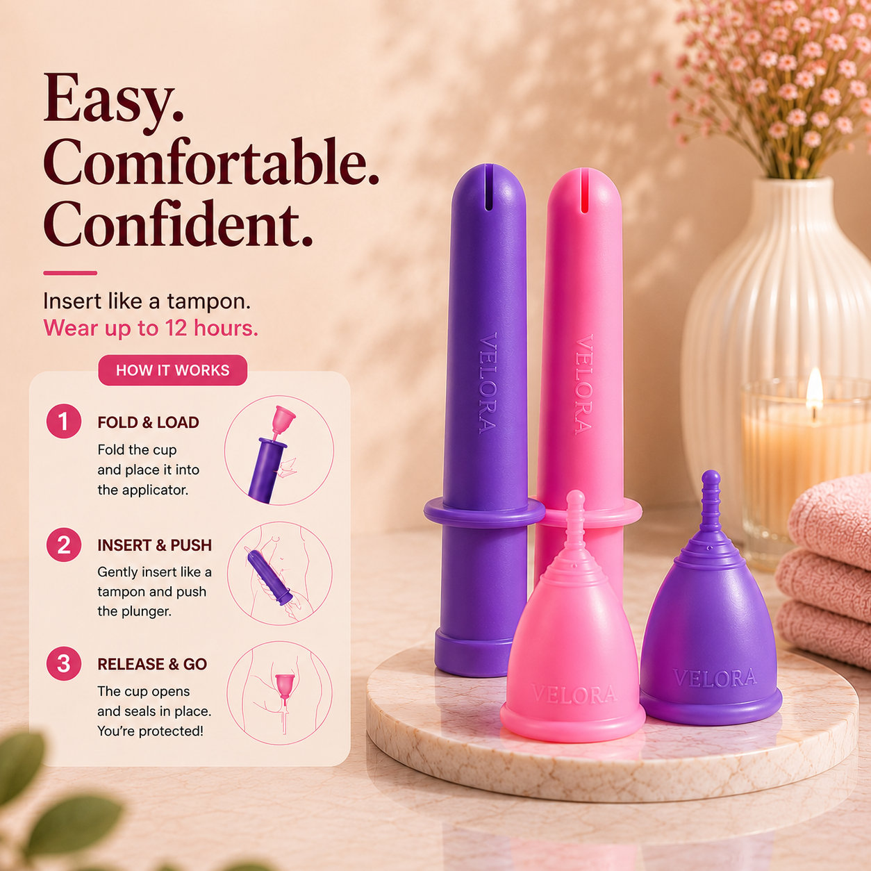 Menstrual Cup + Applicator Kit