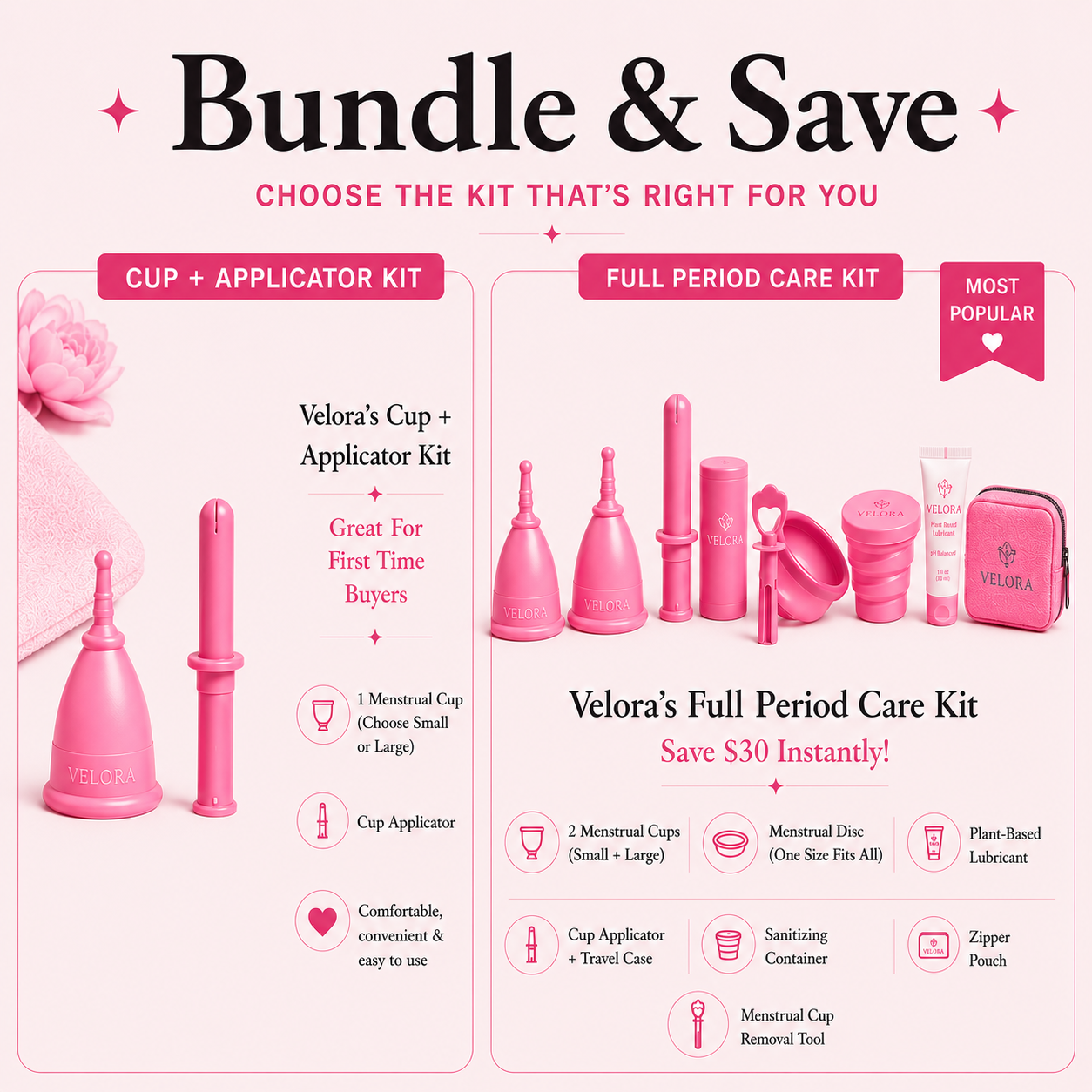 Menstrual Cup + Applicator Kit