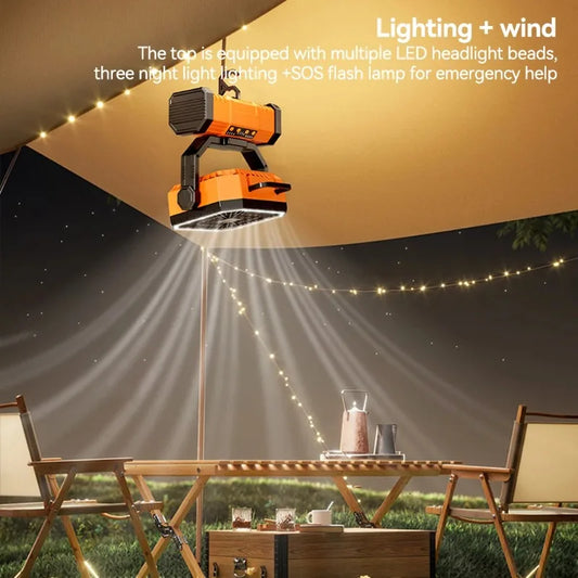 Rechargeable Camping Ceiling Fan with Light & Remote