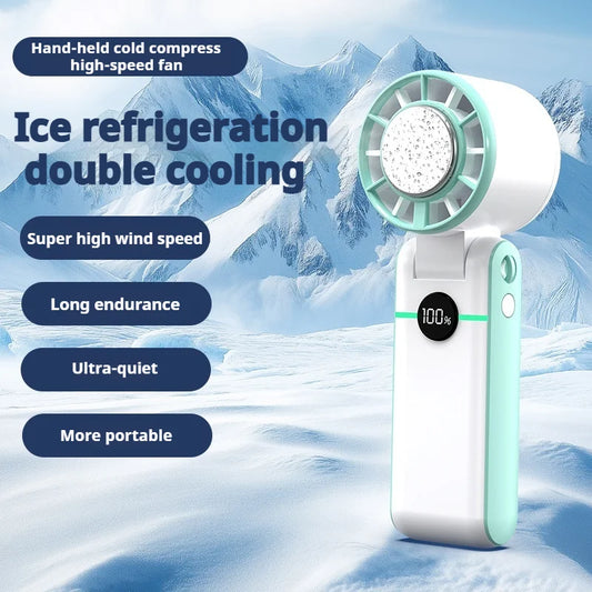 Foldable Turbo Fan with LED & 5 Speeds – USB Rechargeable