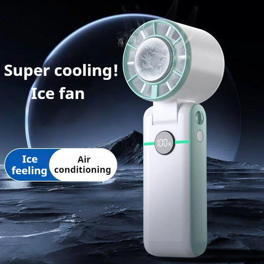 Foldable Turbo Fan with LED & 5 Speeds – USB Rechargeable